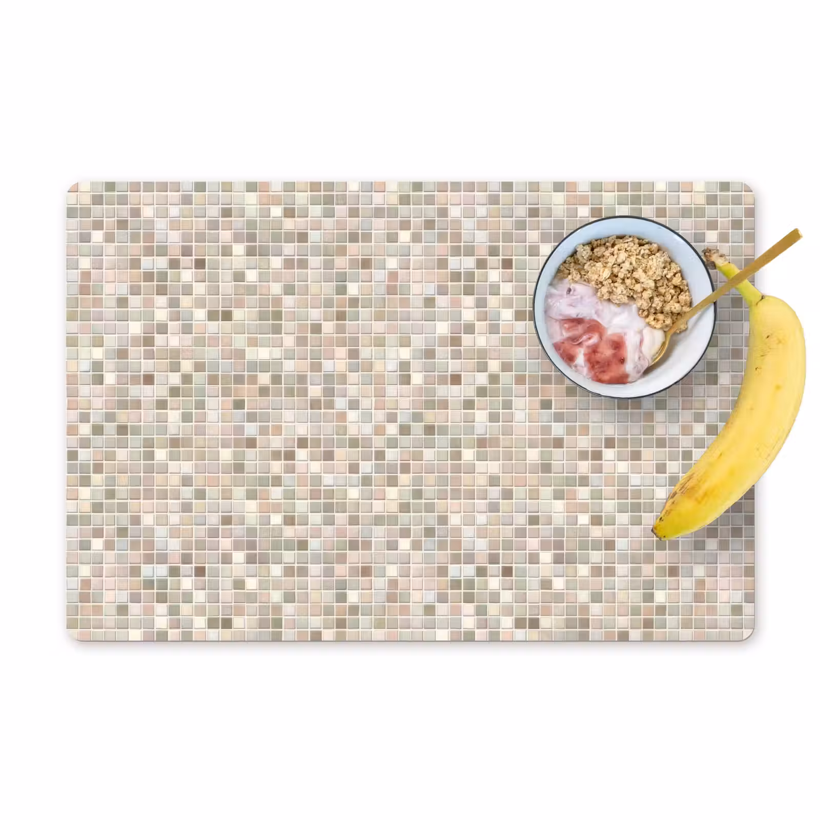 Placemat - 6 stuks - Mozaïek - Patroon- Taupe — 1