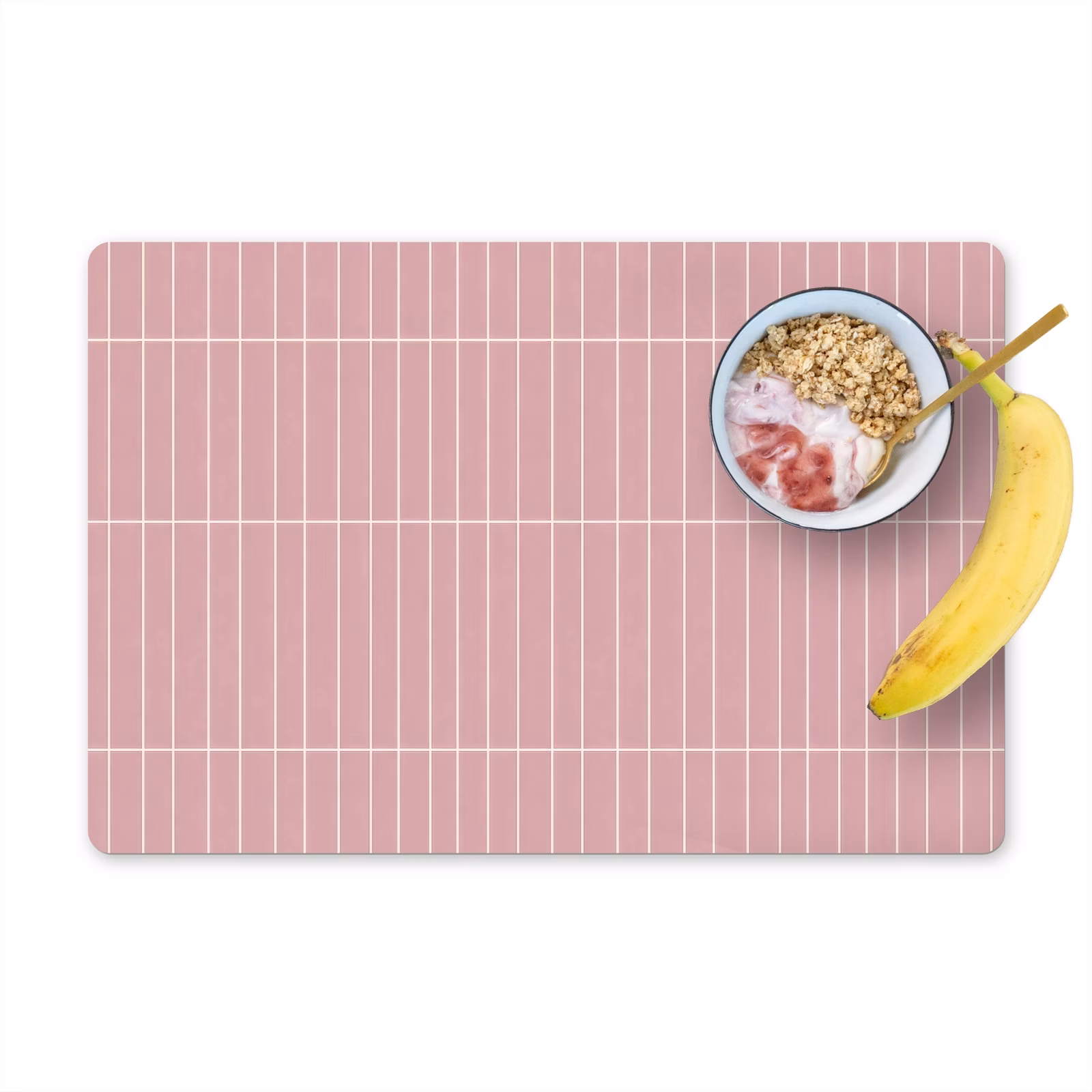 Placemat - 6 stuks - Verticaal - Wandtegel - Lichtroze — 1