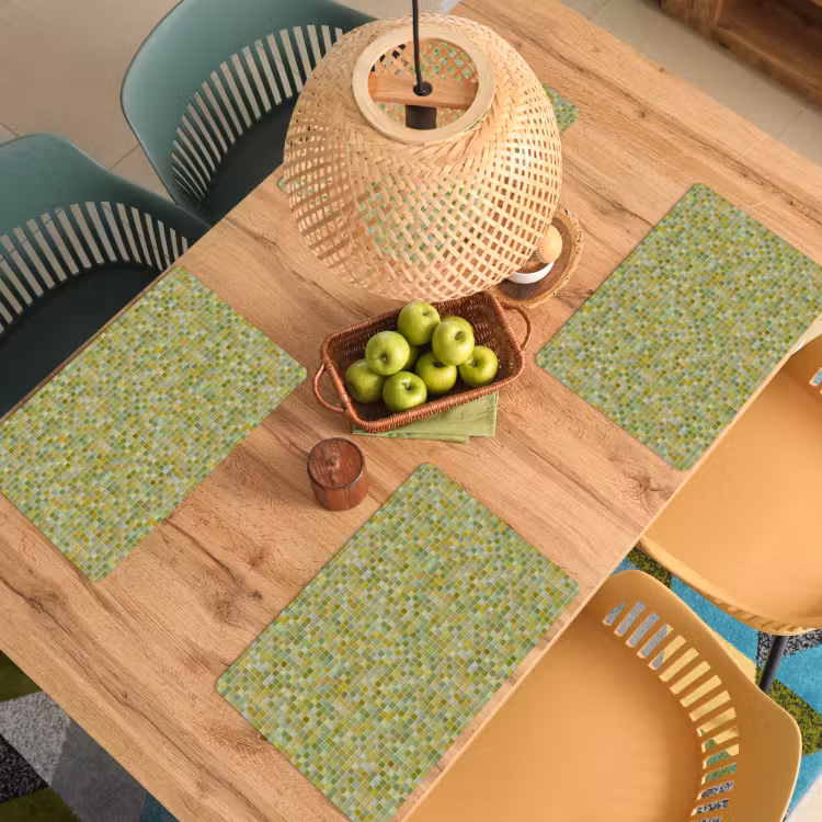 Placemat - 6 stuks - Mozaïek - Patroon - Groen — 6