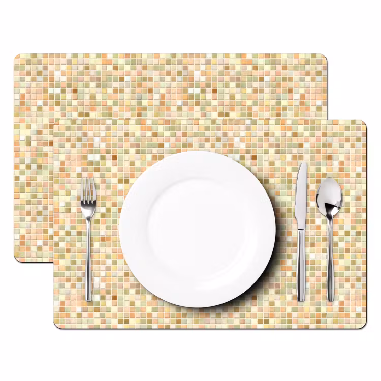 Placemat - 6 stuks - Mozaïek - Patroon - Terracotta — 2