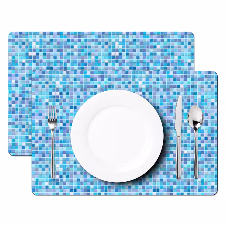 Placemat - 6 stuks - Mozaïek - Patroon - Turquoise — 2