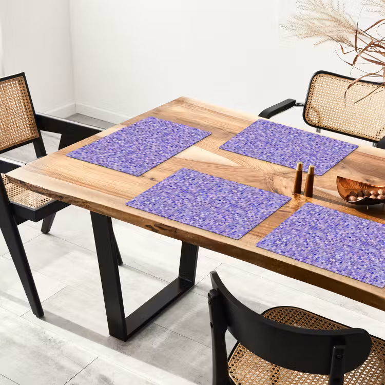 Placemat - 6 stuks - Mozaïek - Tegels - Lila - Amethist — 5