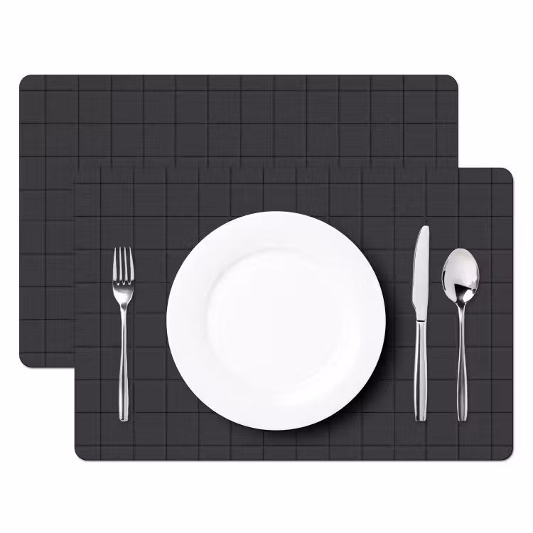 Placemat - 6 stuks - Patroon - Tegel - Antraciet — 2