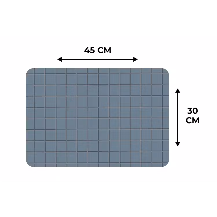 Placemat - 6 stuks - Patroon - Tegel - Blauwgrijs — 3