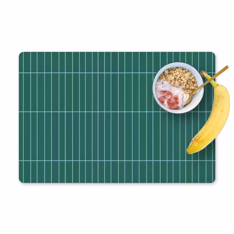 Placemat - 6 stuks - Patroon - Tegel - Saliegroen — 1