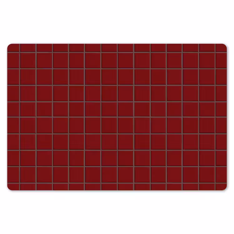 Placemat - 6 stuks - Patroon - Tegels - Burgundy — 7