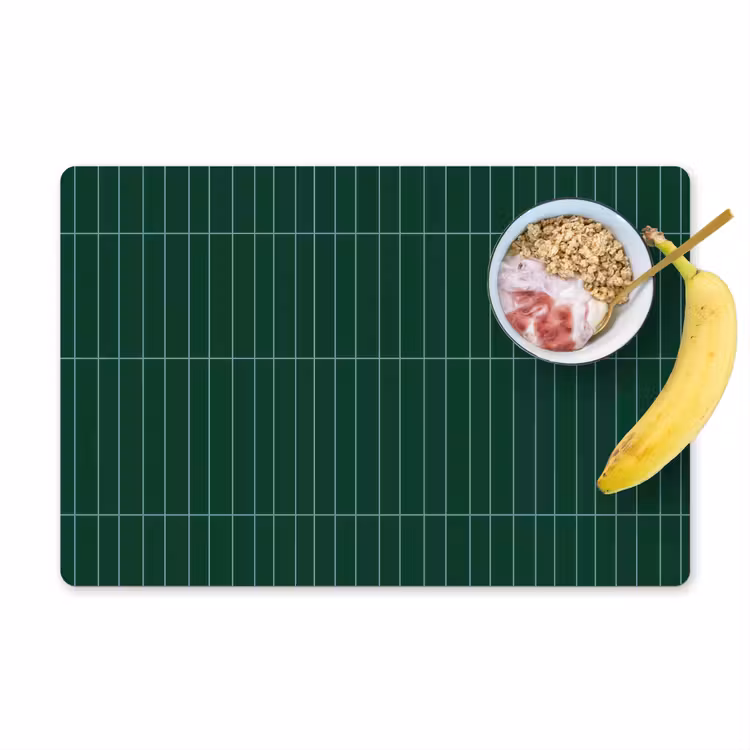 Placemat - 6 stuks - Patroon - Tegels - Donkergroen — 1