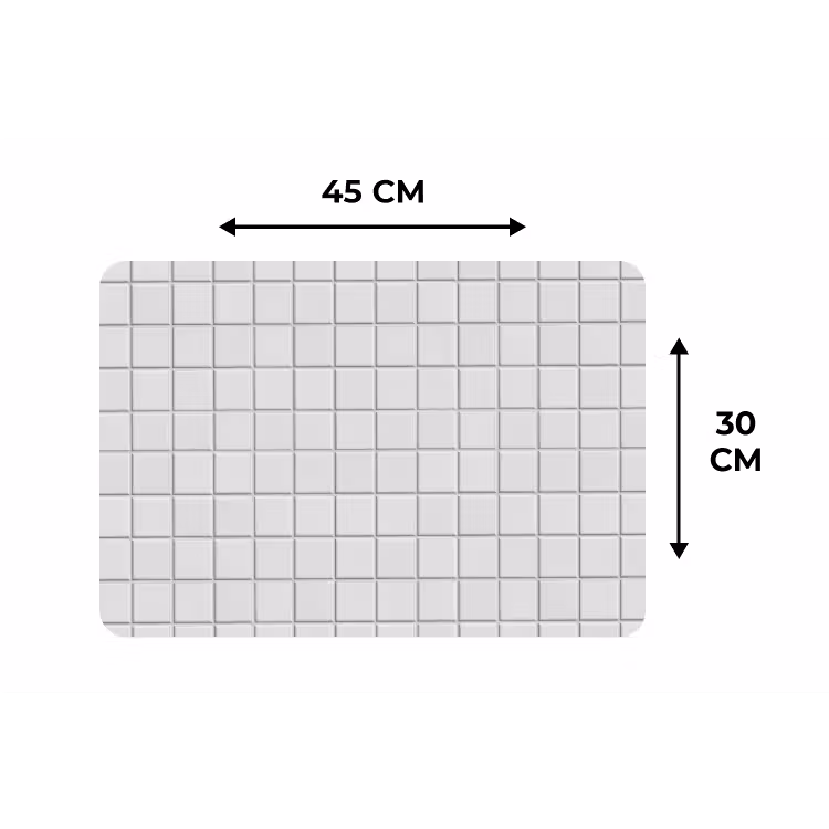 Placemat - 6 stuks - Patroon - Tegels - Grijs - Wit — 3