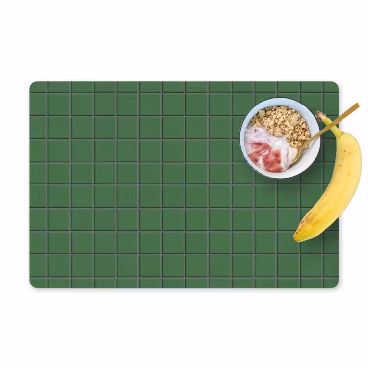 Placemat - 6 stuks - Patroon - Tegels - Groen — 1