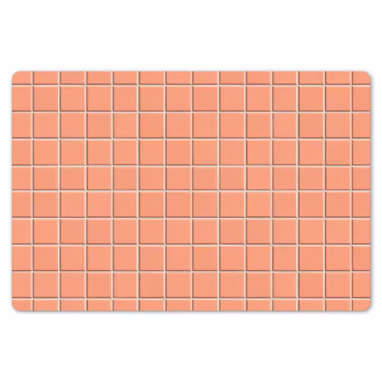 Placemat - 6 stuks - Patroon - Tegels - Perzik — 7