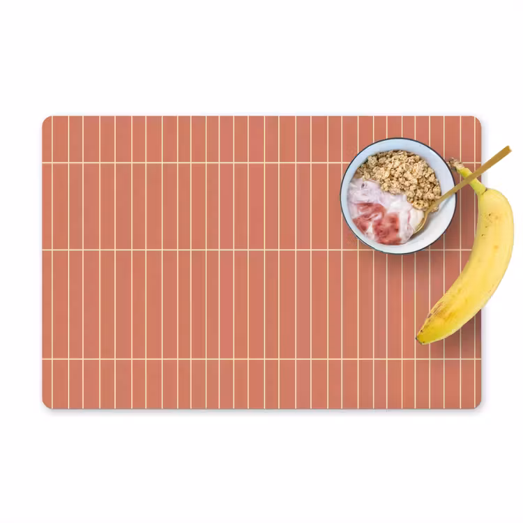 Placemat - 6 stuks - Patroon - Tegels - Terracotta — 1