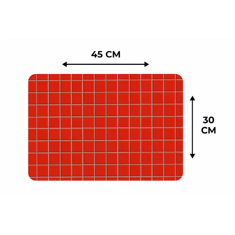 Placemat - 6 stuks - Tegel - Patroon - Kersen - Rood — 3