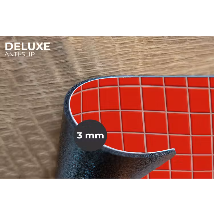 Placemat - 6 stuks - Tegel - Patroon - Kersen - Rood — 4