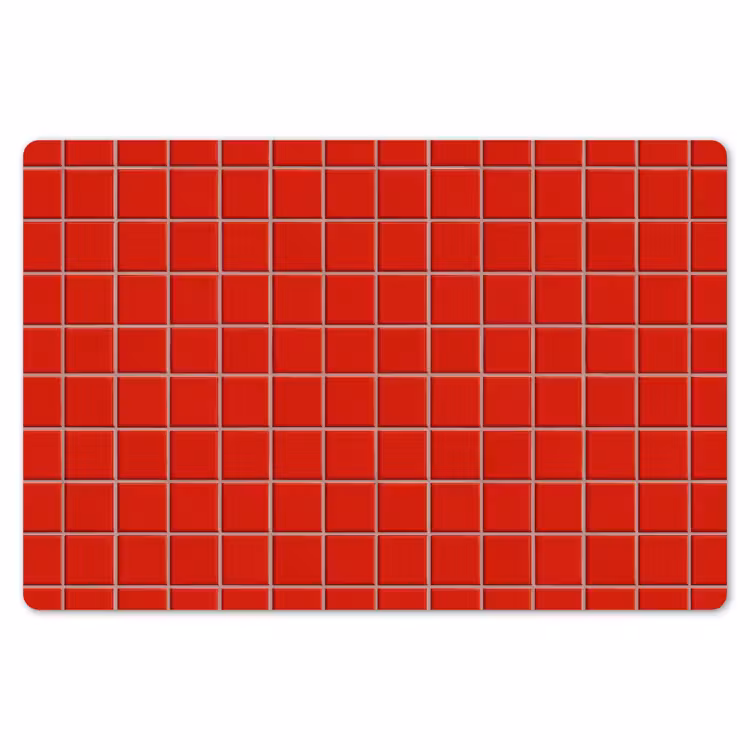 Placemat - 6 stuks - Tegel - Patroon - Kersen - Rood — 7
