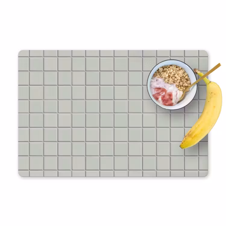 Placemat - 6 stuks - Tegel - Patroon - Lichtgroen — 1