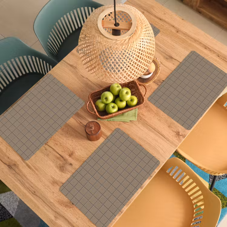 Placemat - 6 stuks - Tegel - Patroon - Taupe — 6