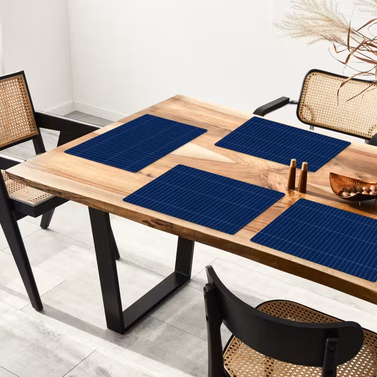 Placemat - 6 stuks - Tegels - Langwerpig - Blauw — 5