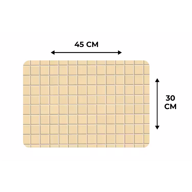 Placemat - 6 stuks - Tegels - Patroon - Crème — 3