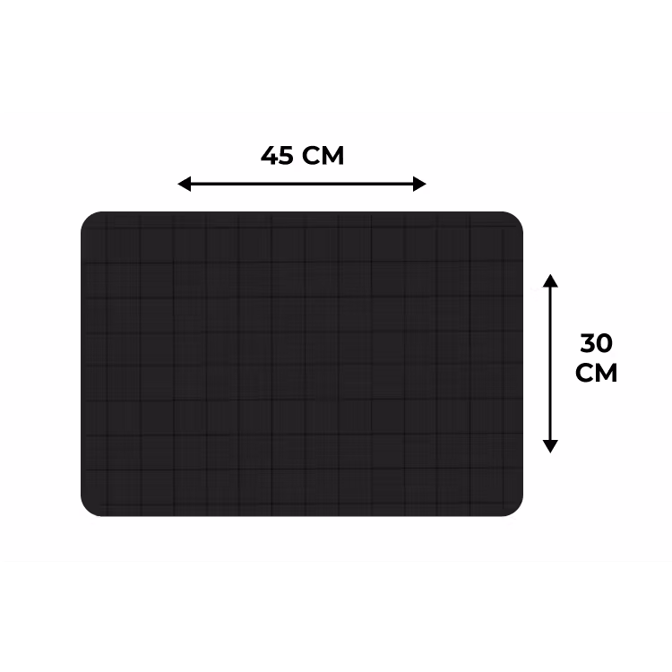 Placemat - 6 stuks - Tegels - Patroon - Mat - Zwart — 3