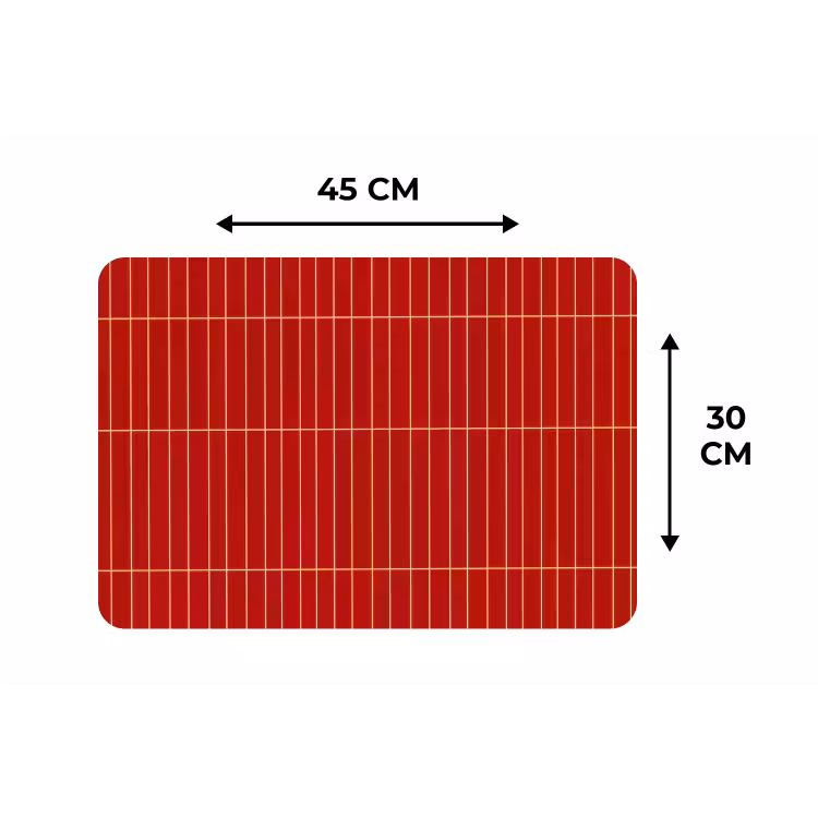Placemat - 6 stuks - Verticaal - Wandtegel - Helderrood — 3