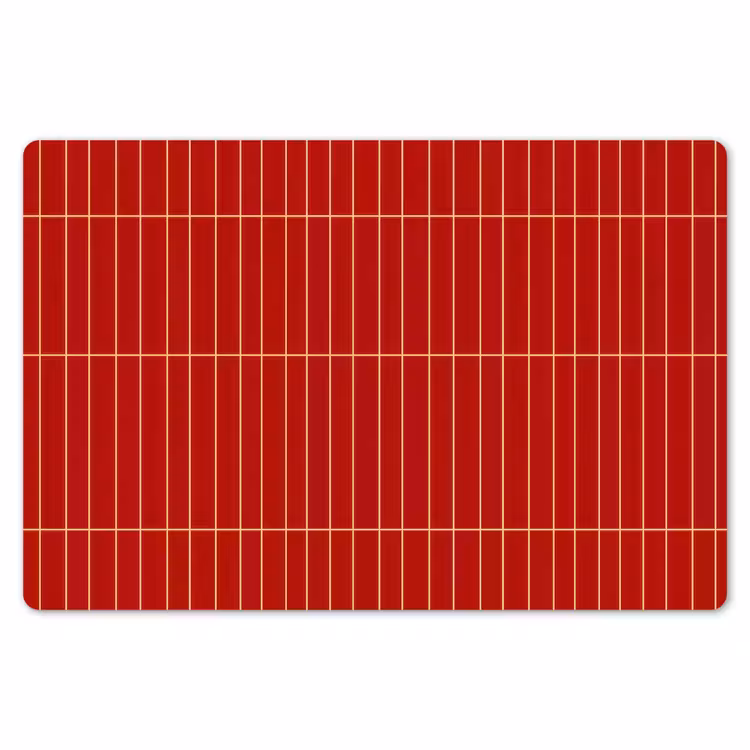 Placemat - 6 stuks - Verticaal - Wandtegel - Helderrood — 7