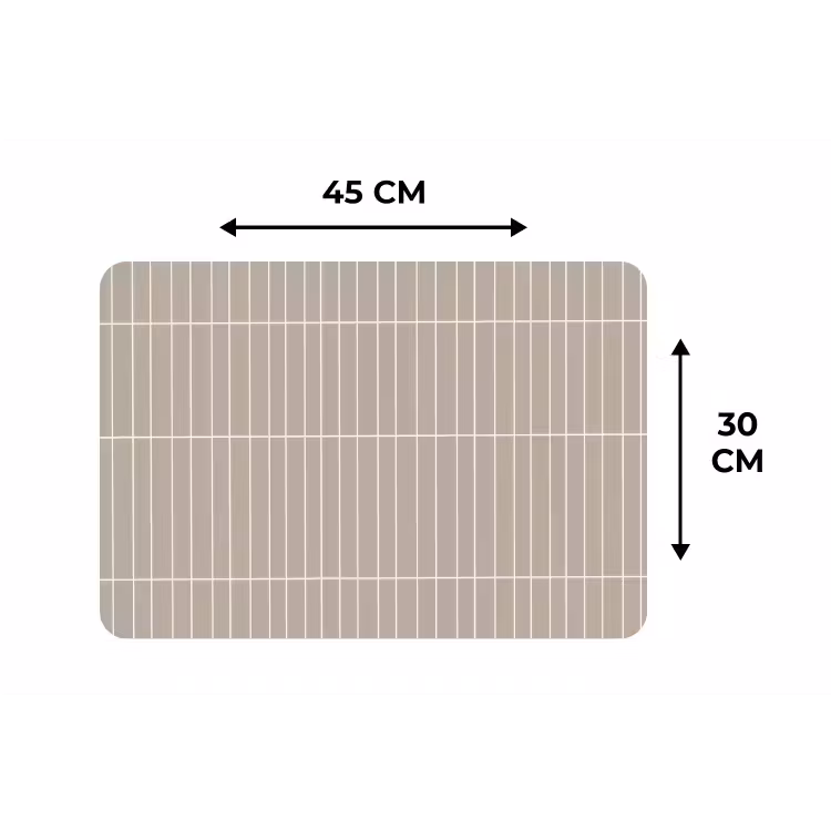 Placemat - 6 stuks - Verticaal - Wandtegel - Licht Beige — 3