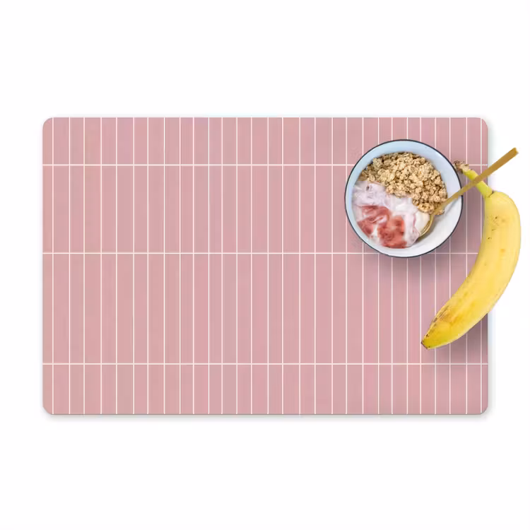 Placemat - 6 stuks - Verticaal - Wandtegel - Lichtroze — 1
