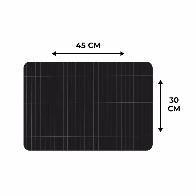 Placemat - 6 stuks - Verticaal - Wandtegel - Mat - Zwart — 3