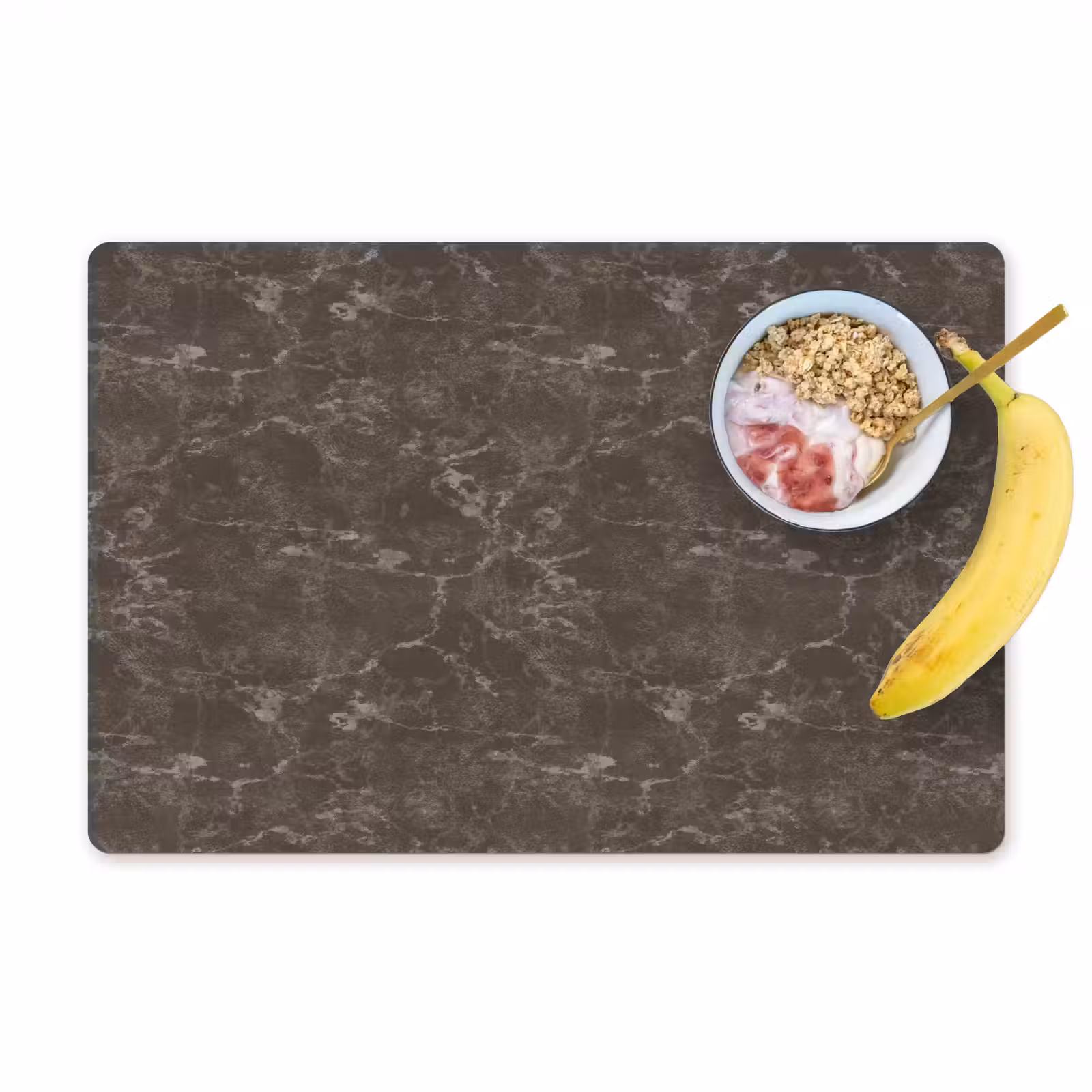 Placemat - 6 stuks - Marmer - Aders - Bruin — 1