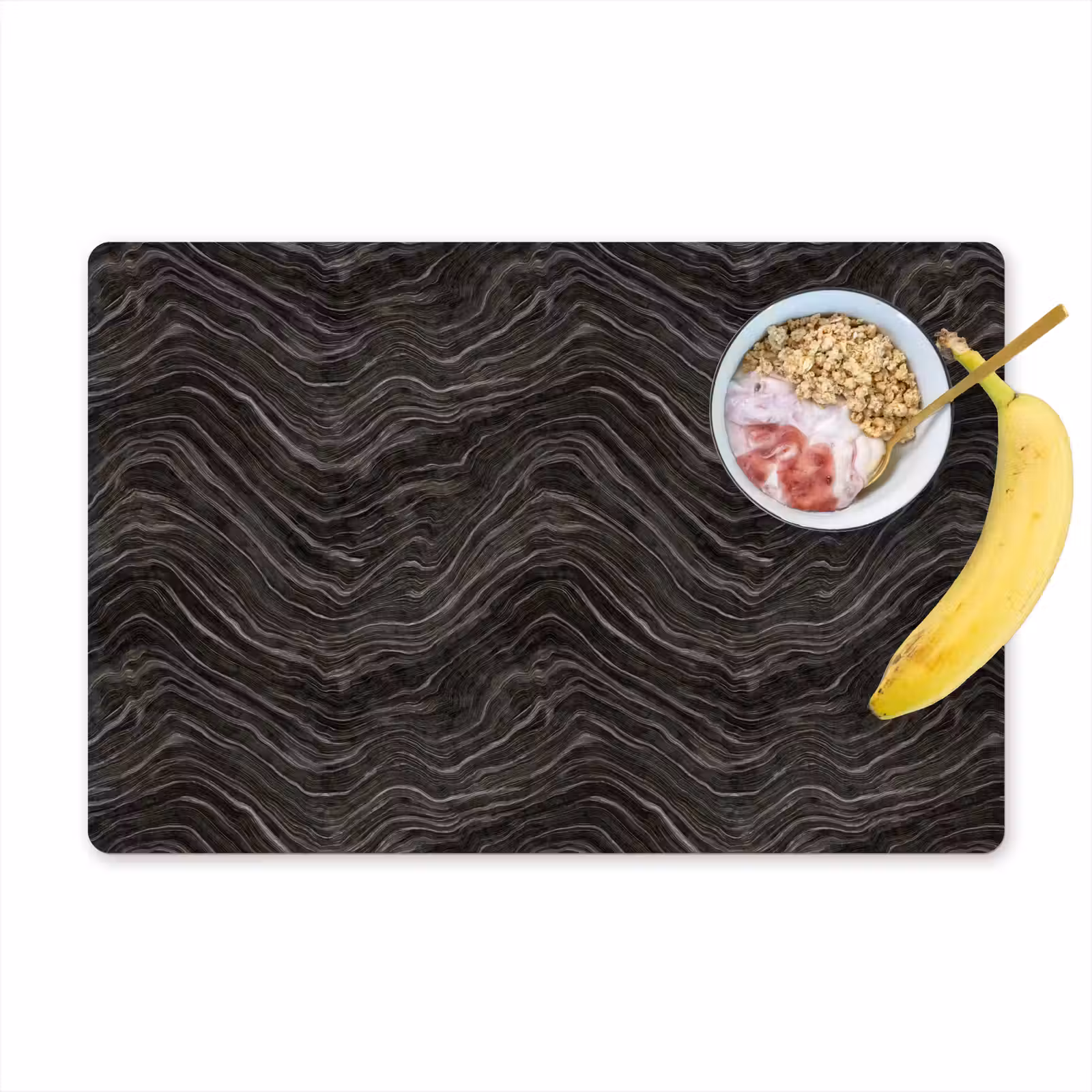 Placemat - 6 stuks - Patroon - Contrast - Antraciet — 1