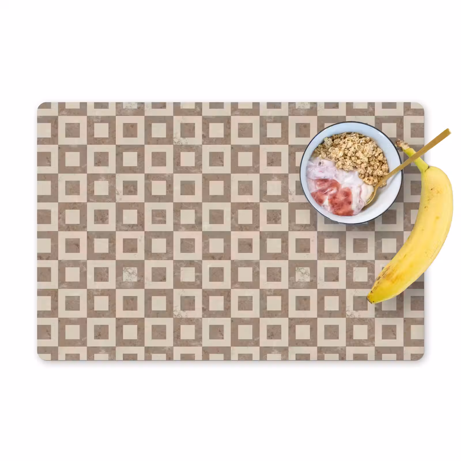Placemat - 6 stuks - Patroon - Marmer - Beige — 1