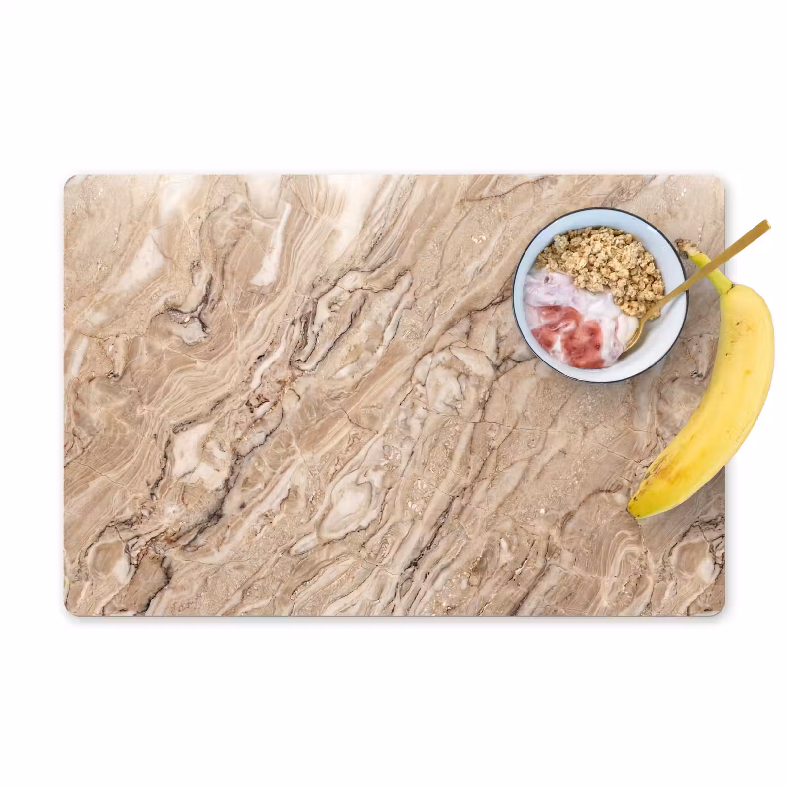 Placemat - 6 stuks - Textuur - Aders - Abstract - Modern - Beige — 1