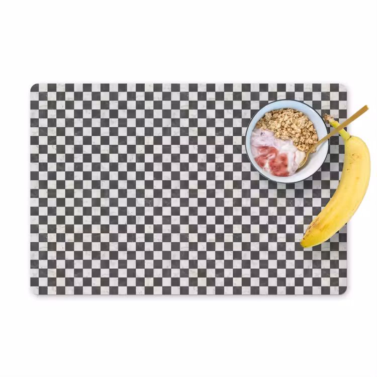 Placemat - 6 stuks - Marmer - Patroon - Grijs — 1