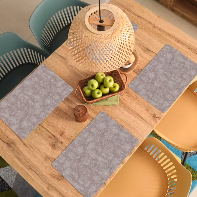 Placemat - 6 stuks - Marmer - Patroon - Mauve — 6
