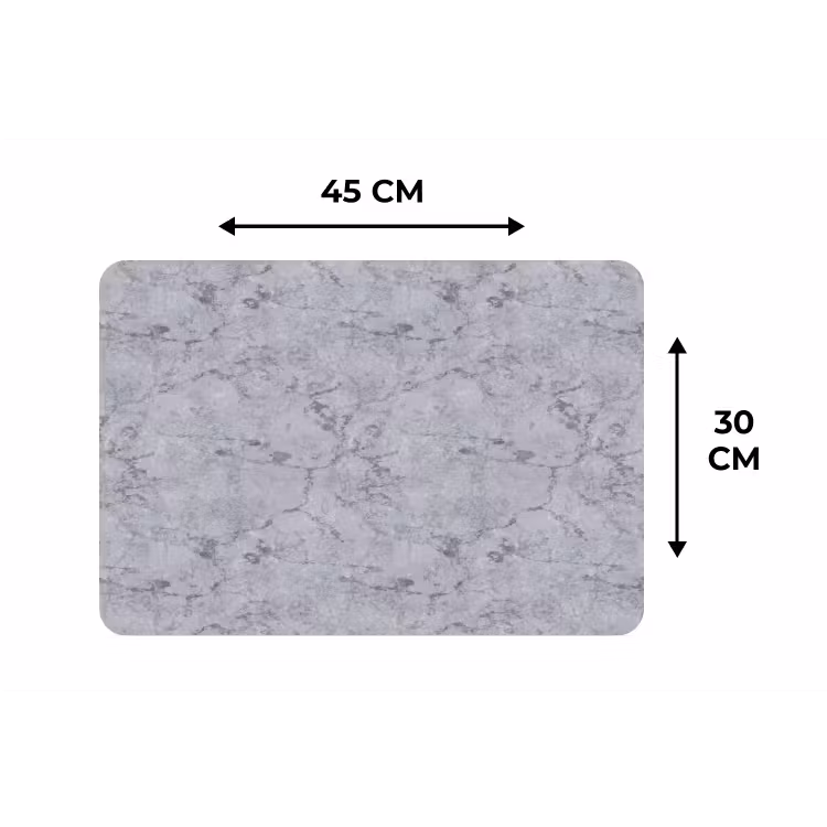 Placemat - 6 stuks - Marmerplaat - Patroon - Grijs — 3
