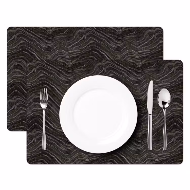 Placemat - 6 stuks - Patroon - Contrast - Antraciet — 2