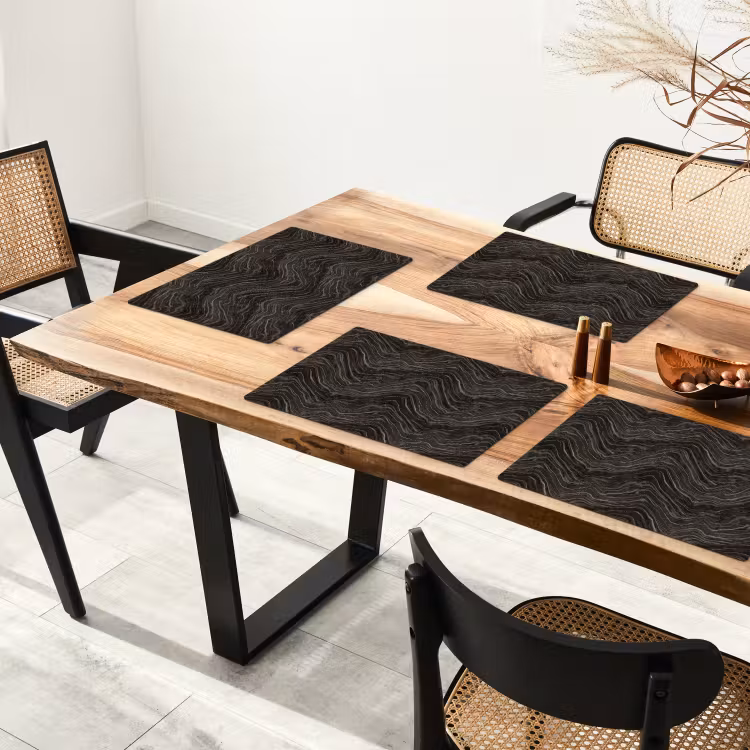 Placemat - 6 stuks - Patroon - Contrast - Antraciet — 5