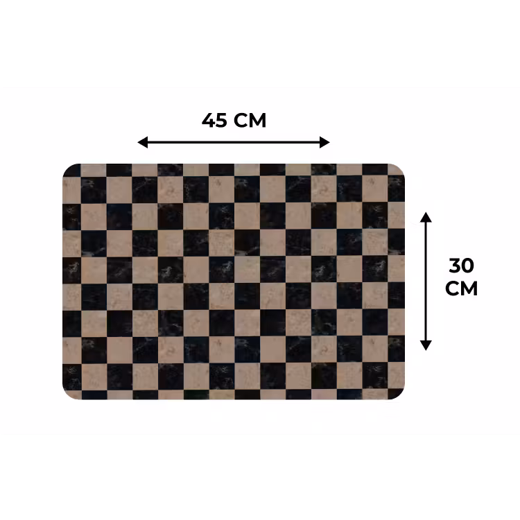 Placemat - 6 stuks - Patroon - Dambord - Marmer — 3