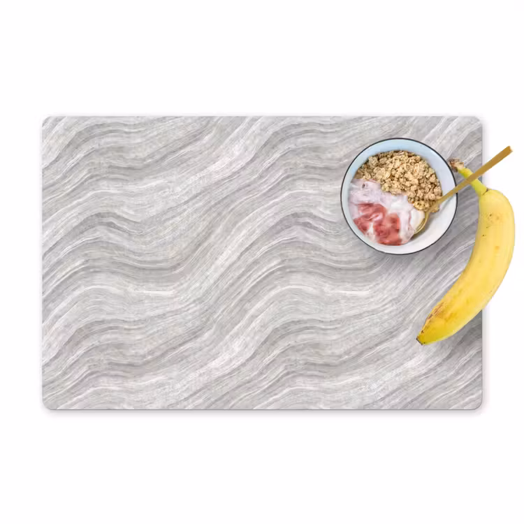Placemat - 6 stuks - Patroon - Helder - Wit - Grijs — 1