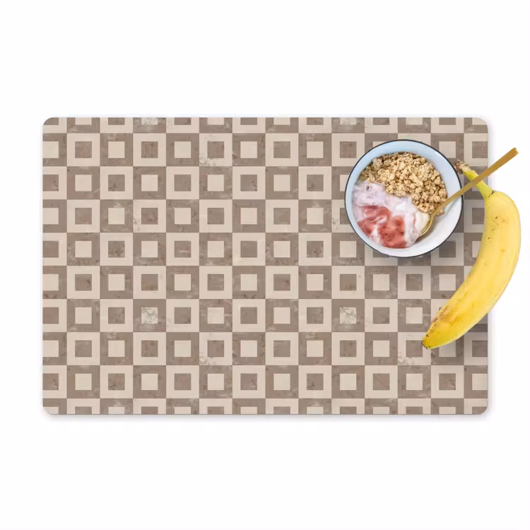 Placemat - 6 stuks - Patroon - Marmer - Beige — 1