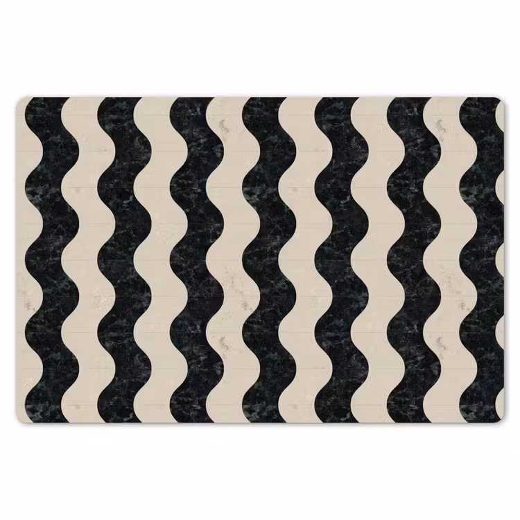 Placemat - 6 stuks - Patroon - Marmer - Groen - Cremé — 7