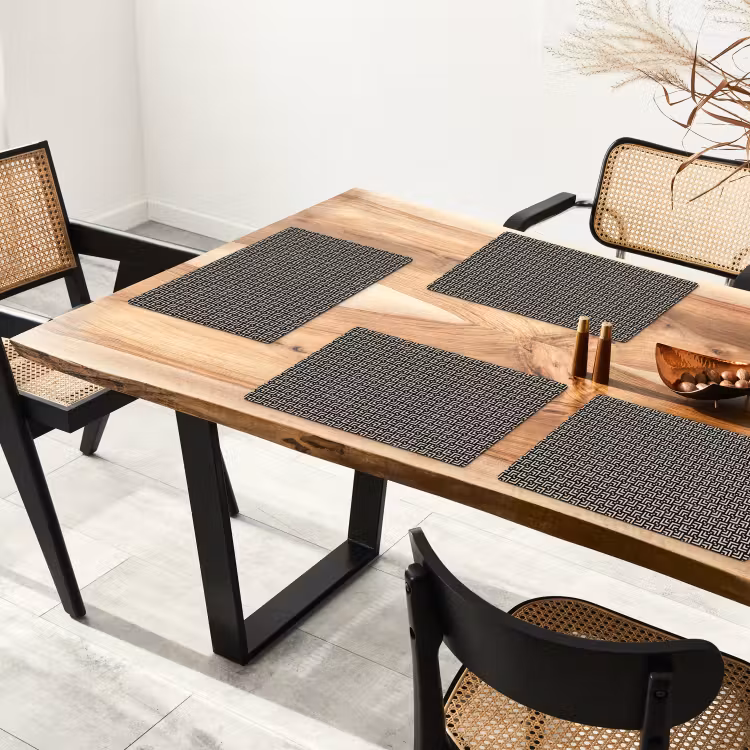 Placemat - 6 stuks - Patroon - Marmer - Zwart — 5