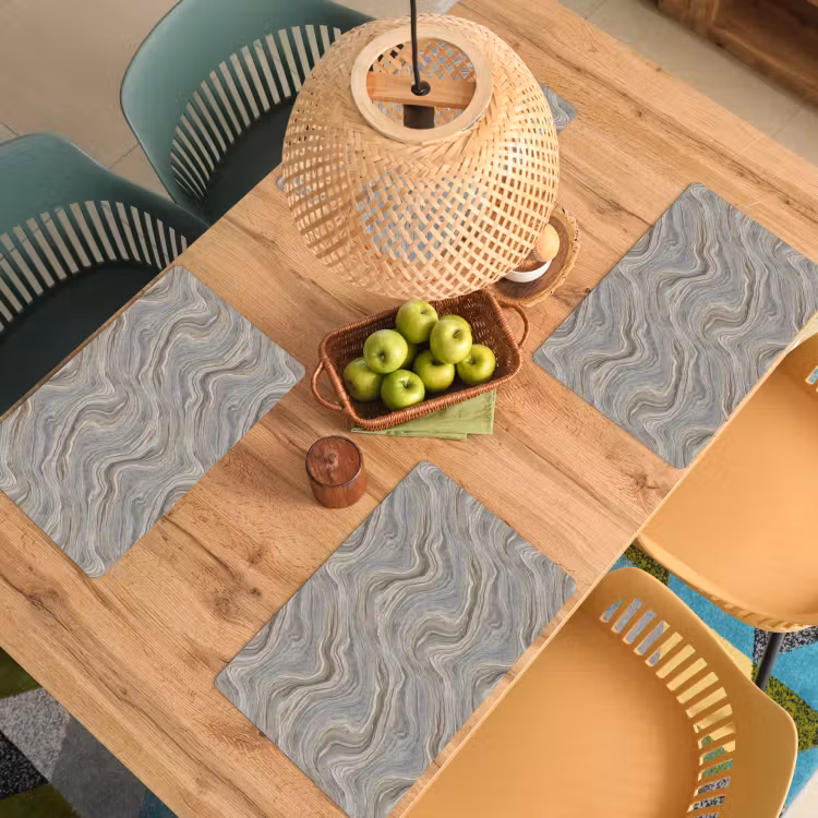 Placemat - 6 stuks - Patroon - Sereen - Paars - Groen — 6