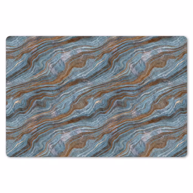 Placemat - 6 stuks - Patroon - Steen - Blauw — 7