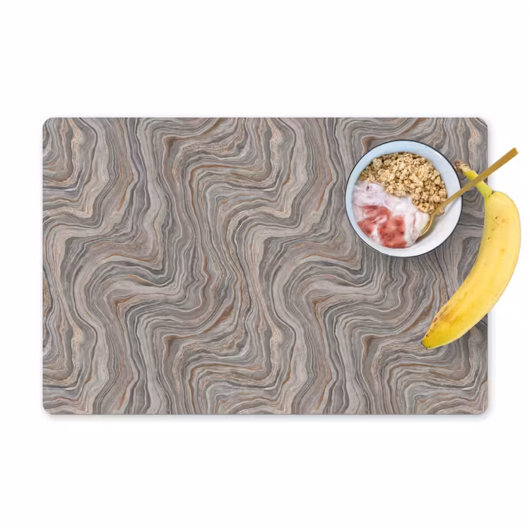 Placemat - 6 stuks - Patroon - Textuur - Grijs — 1