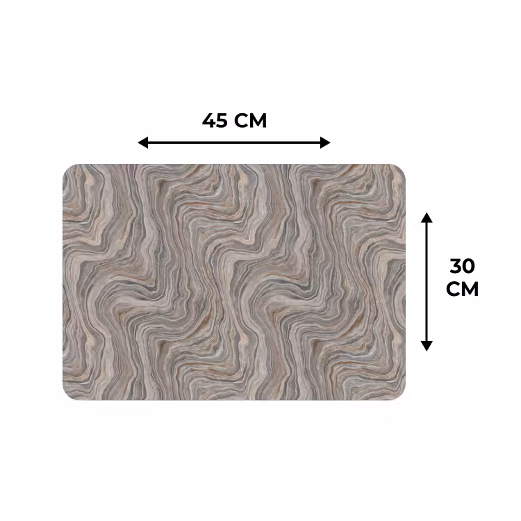 Placemat - 6 stuks - Patroon - Textuur - Grijs — 3