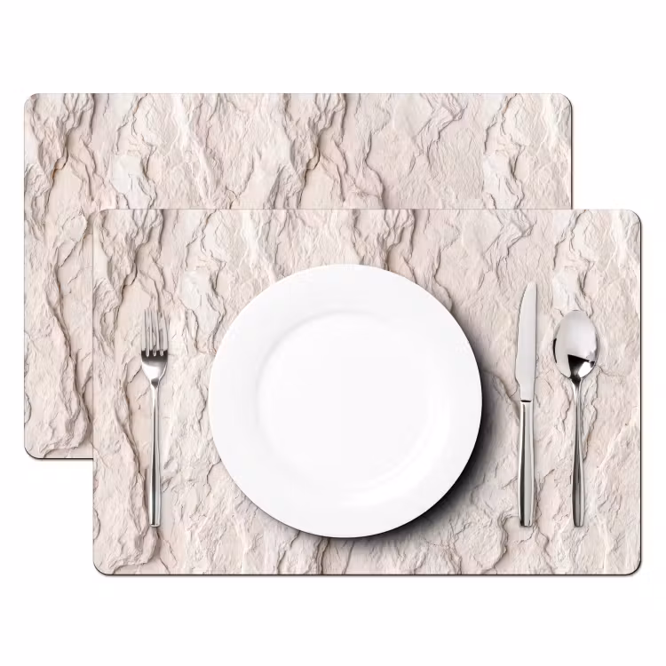 Placemat - 6 stuks - Rots - Structuur - Natuur - Beige - Abstract — 2