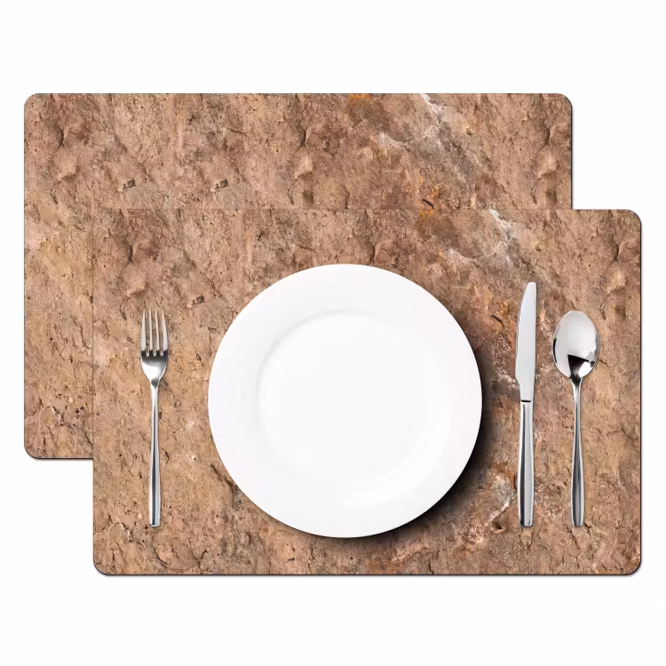 Placemat - 6 stuks - Steen - Natuur - Textuur - Abstract - Bruin — 2