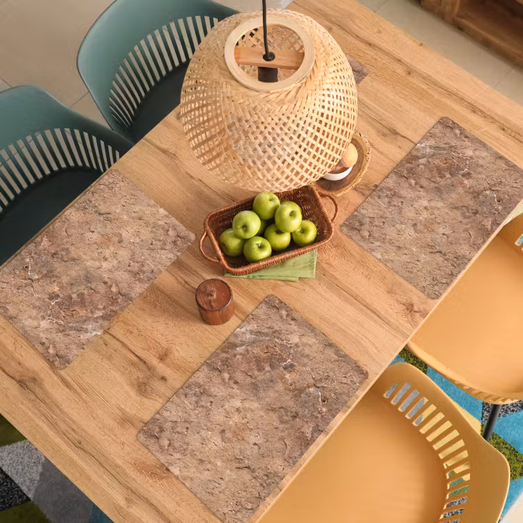 Placemat - 6 stuks - Steen - Natuur - Textuur - Abstract - Bruin — 6