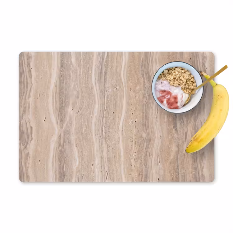 Placemat - 6 stuks - Steen - Patroon - Textuur - Natuurlijk - Beige — 1